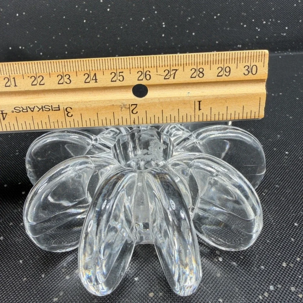Rosenthal Studio Line Flower Disc Crystal Taper Candle Holder Single Germany